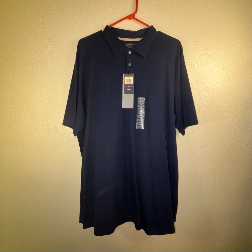 Men's Perry Ellis Portfolio Pima Cotton Piqué Polo Marina Size XXL NWT